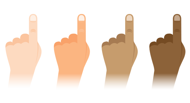 Graphic of hands holding up index finger