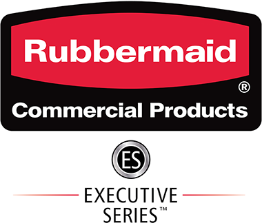 Rubbermaid Commercial Products Executive Series logo with red and black design.