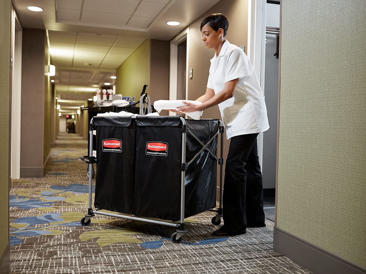 Cleaning lady in resort