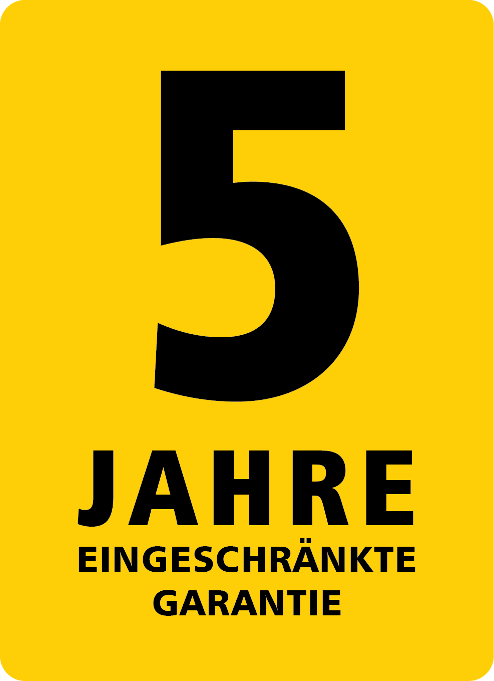 5 Jahre eingeschränkte Garantie