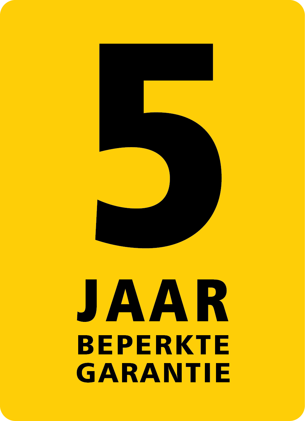 5 jaar beperkte garantie